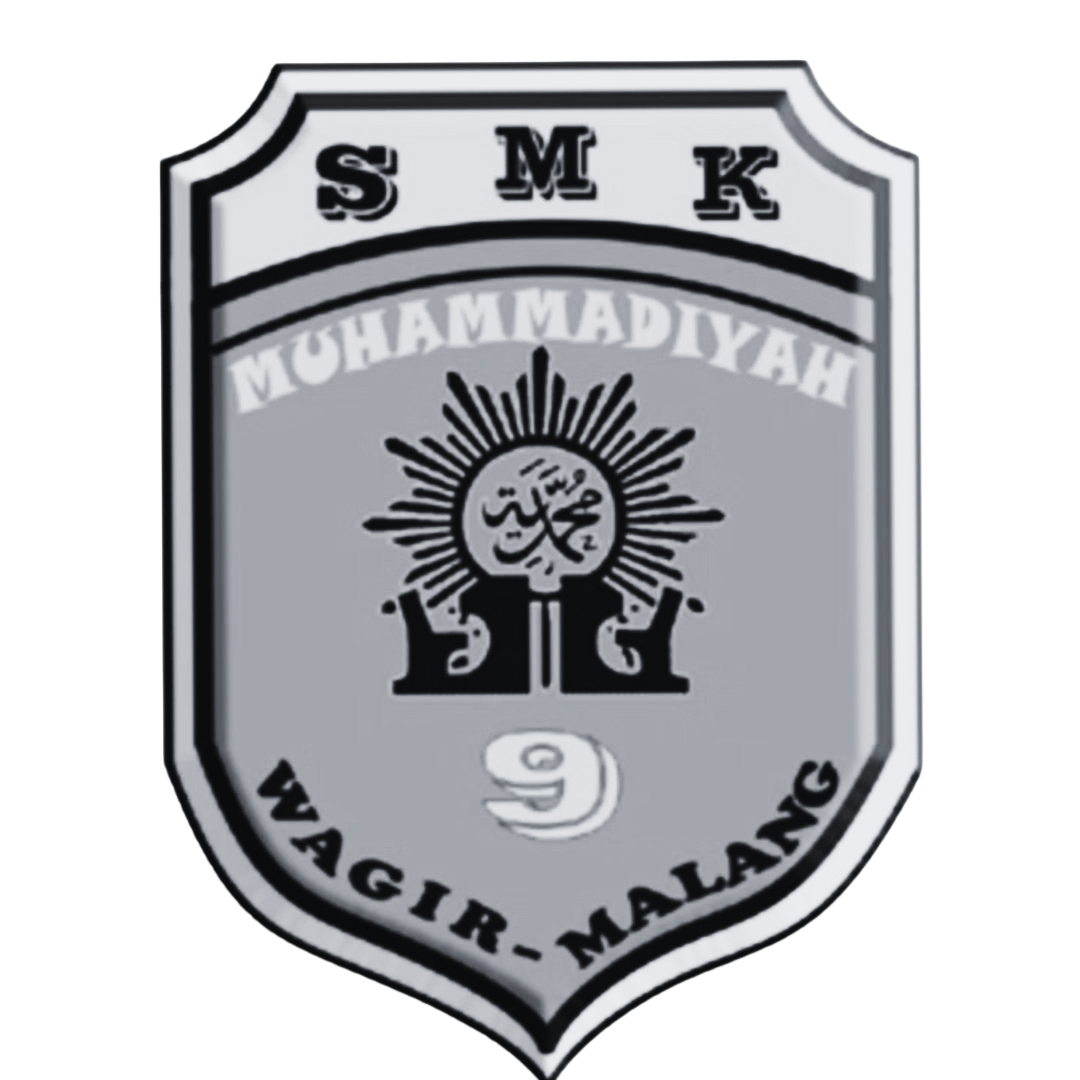 Logo SMK Muhammadiyah 9 Wagir Hitam Putih